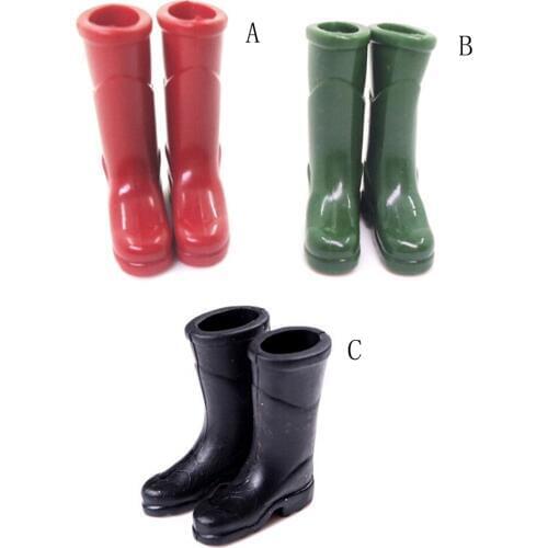 1 Pair New Rubber Rain Boots 1/12 Scale Dollhouse Miniature Home Garden Yard Decoration