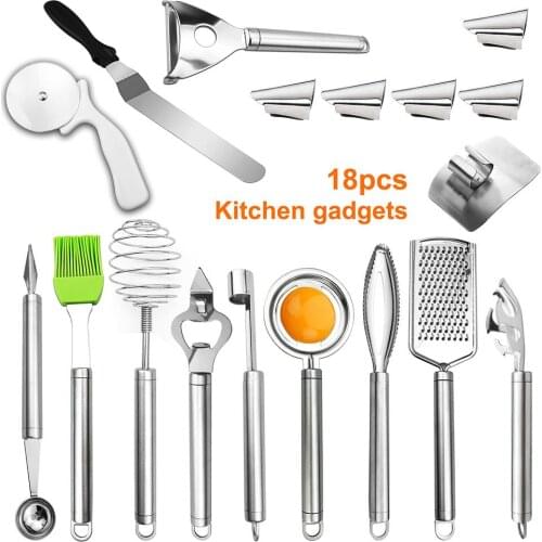 18PCS Stainless Steel Kitchen Utensil Set Cooking Gadgets Set Cookware Kit Baking Tool Sets Kitchen gadget set