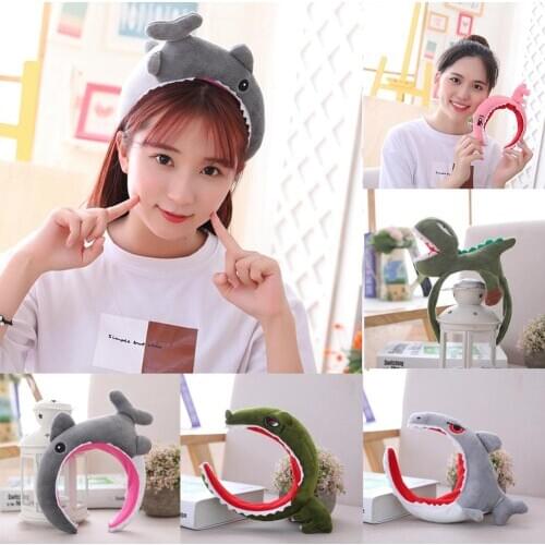 2020 Korean accessories shark dinosaur headband funny face wash hair bands hair set decor for hair bezel hair accessory