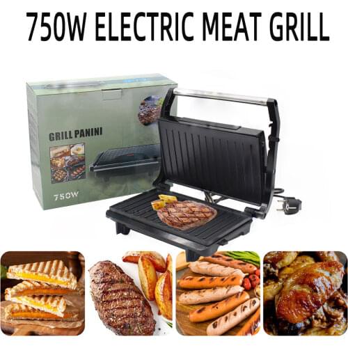 750W Electric Grills Barbecue Machine BBQ Griddle Hotplate Kitchen Appliances Smokeless Steak Meat Cooking Bake Pan Grill-oven