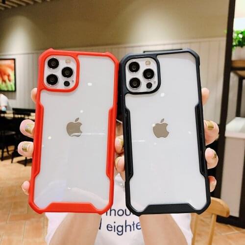 Acrylic Phone Case for IPhone 12 11 Pro X XR Max Mini Clear Shockproof Cover for IPhone 6 8 7 Plus XS Max Grind arenaceous