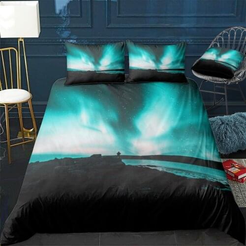 Aurora Quilt Cover Pillowcase 3Piece Comforter Bedding Set With Pillow Case Single Double Duvet Cover Home Decora