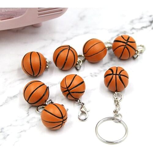 FREE SHIPPING BY DHL 100pcs/lot 2019 New Mini 2CM Basketball Shaped Keychains 3D Basketball Keyrings