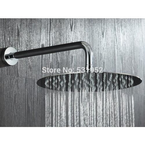 Free Shipping Chrome Soild Brass Round Shower Arm 1/2" Connection Shower Set Pipe Wall Mounted Shower Arm