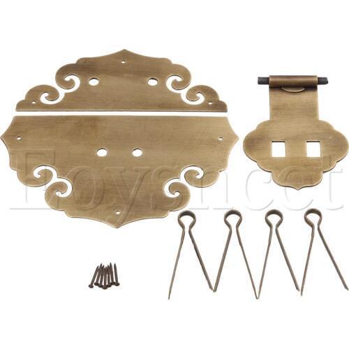 Bronze Cloud Surface Latch Jewelry Box Hasp Pad Lock Copper 13.5x14.5cm