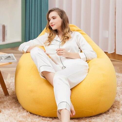 Croker Horse Fine Linen Lazy Sofa Bean Bag Covers Without Filler/Inner Pouf Puff Couch Tatami Living Room Furniture sofa Cover