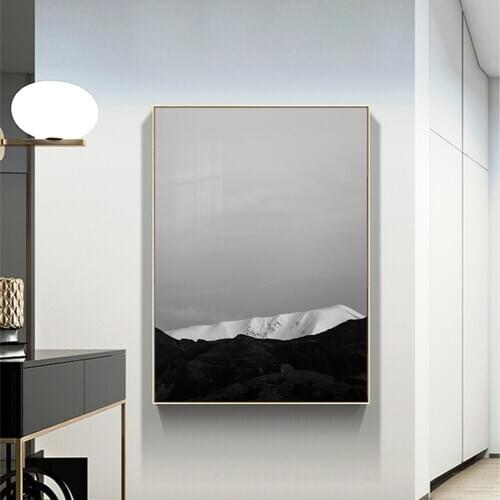 DDHH Modern Black And White Mountains Canvas Painting Posters Print Landscape Art Wall Pictures For Living Room Home Decor