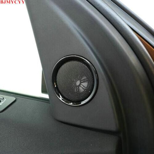 BJMYCYY Car Door Audio Speaker Circle Trim Rings Chrome ABS Althorn Decoration Decals For Land Rover Discovery Sport 2015-2017