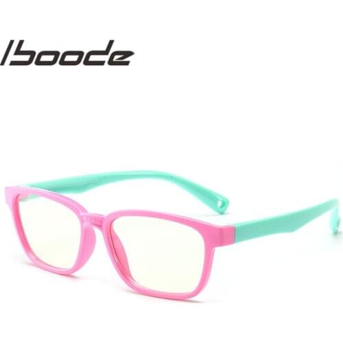 Iboode Kids Spectacles Goggles TR90 Glasses Frame Eyewear Kids UV400 Protection Anti Bue-ray Eyeglasses For Children Boys Girls