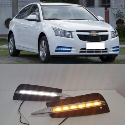 For chevrolet cruze 2009-2014 DRL Driving Daytime Running Light fog lamp Relay Daylight styling yellow turn signal