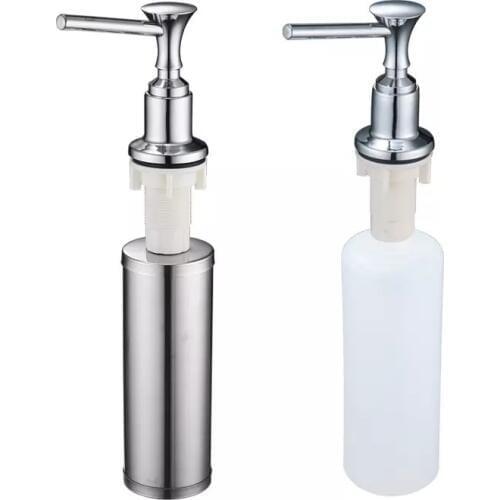 WZLY Liquid Soap Dispenser Black/Chrome Brass Kitchen Sink Bottle Built In Hand Soap Dispenser Pump