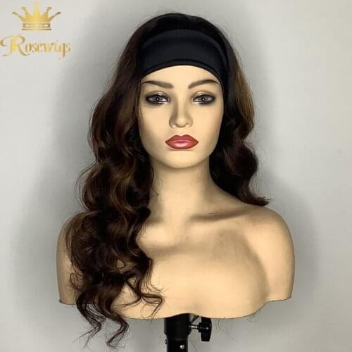 Machine Made Headband Wig Human Glueless 100% Brazilian Remy Human Hair For Black Women 130 150 180 Density
