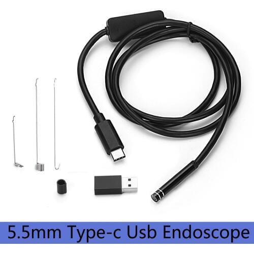 5.5mm 1M 3M 5M 7M 10M 6 LED Android TYPE-C USB Endoscope Inspection Camera Snake Flexible Borescope Camera For Android Window