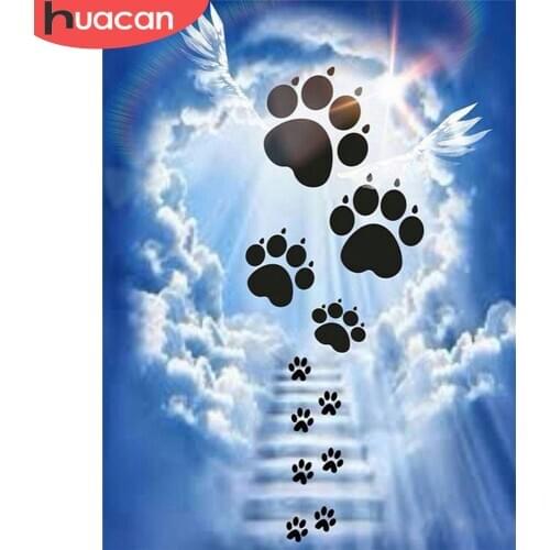 HUACAN 5D Diamond Painting Heaven Dogs Full Drill Square Round Diamond Embroidery Animal Art Rhinestones Mosaic Handmade Gift