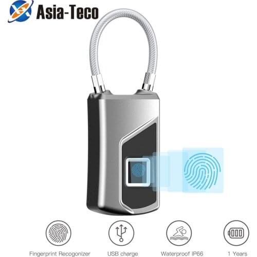 Fingerprint Bluetooth Password Padlock Luggage Backpack Password Fingerprint Lock Hanging Lock Gym Door