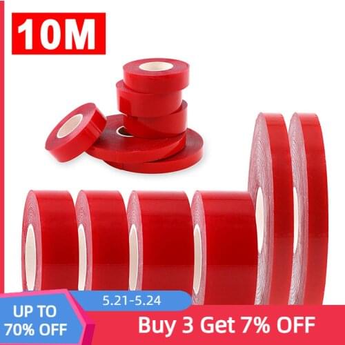 10M Double Sided Adhesive Tape Transparent Acrylic Waterproof Strong Mounting Tape Strip No Trace 5MM-20MM Width for Wall Decor