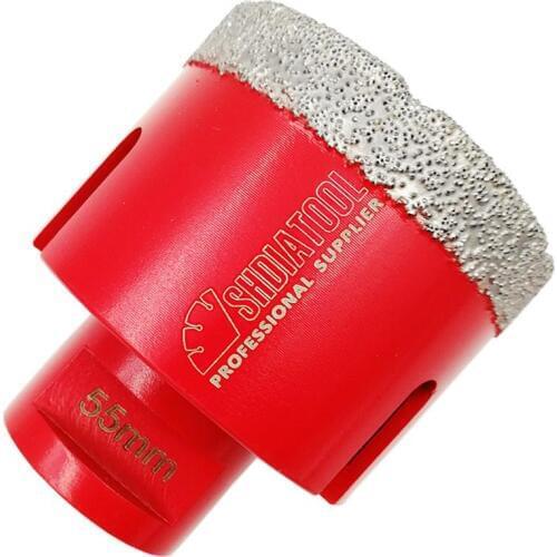 SHDIATOOL Diameter 55mm Vacuum brazed diamond drilling core bits with 10MM Diamond height hole saw M14 connection Drill bits