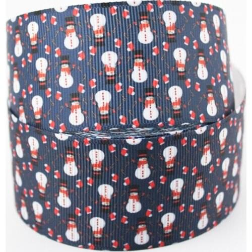 Cartoon Christmas printed ribbon 25/38/75mm grosgrain ribbons 10 25 50 yards DIY bows gift wrapping wedding decoration webbing