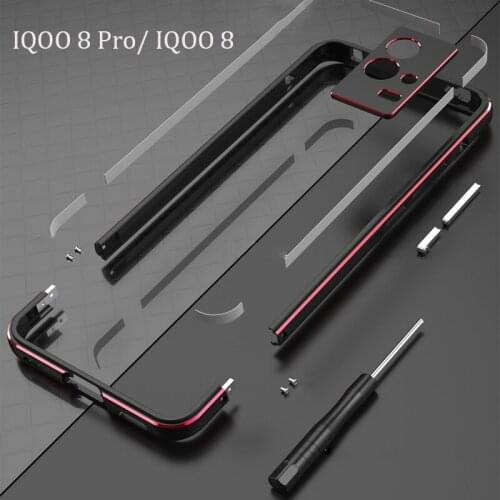 Metal Bumper Frame For VIVO IQOO 8 Pro IQOO8 5G Case Aluminum Dual color Luxury Metal Phone Cover+ carmera Accessories