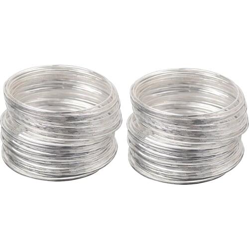 100PC Fashion Silver Ultrathin Hoop Bracelet Stackable Cuff Bangle