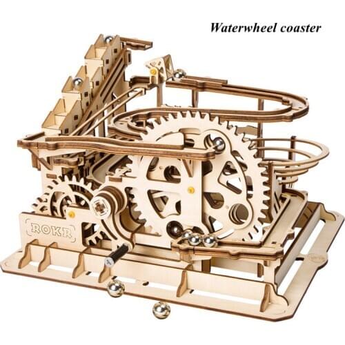 DIY Waterwheel Coaster Wooden Model Building Kits Assembly 3D Jigsaw Puzzle Educational Gift