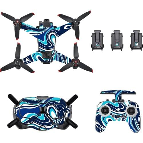 DJI FPV Stickers Colorful PVC Skin Waterproof Film for DJI FPV Drone Body Goggles V2 Remote Controller Sticker Set Accessories