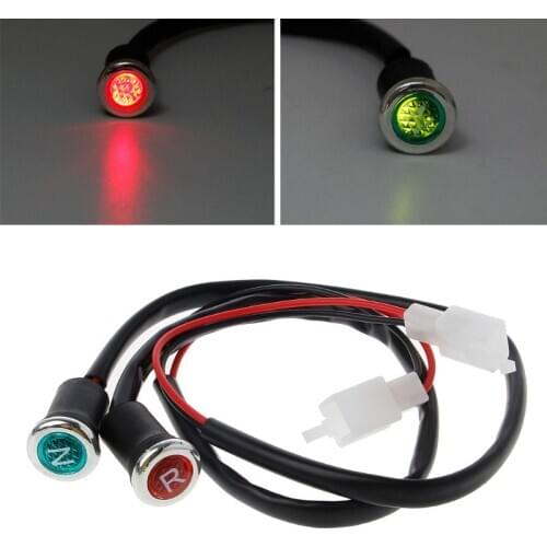 New 2Pcs Neutral Reverse Motorcycle N/R Light Indicator ATV Light Gear For 50cc 110cc 125cc 150cc 200cc 250cc