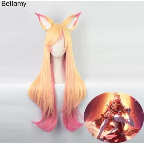League of Legends Stars Guardian Ahri Cosplay Wigs 75CM Long