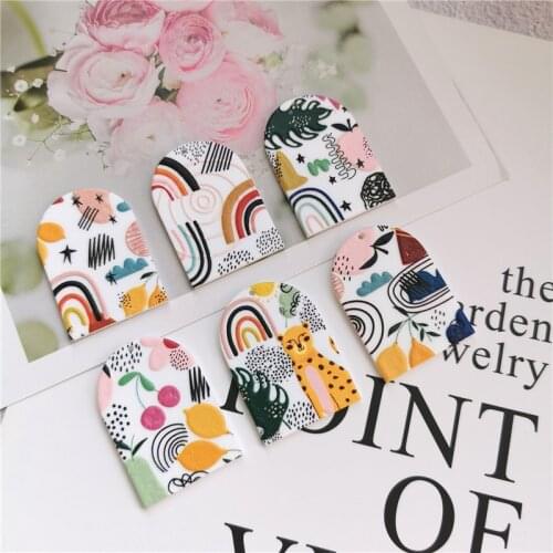 6PCS Element Stitching Printing Jewelry Accessories Hand Made Earrings Connectors DIY Pendant Jewelry Findings Components Charms