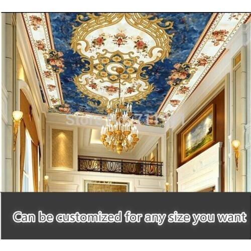 Custom 3D wallpaper mural wallpaper pattern of European style ceiling living room backdrop wallpaper embossed pattern material