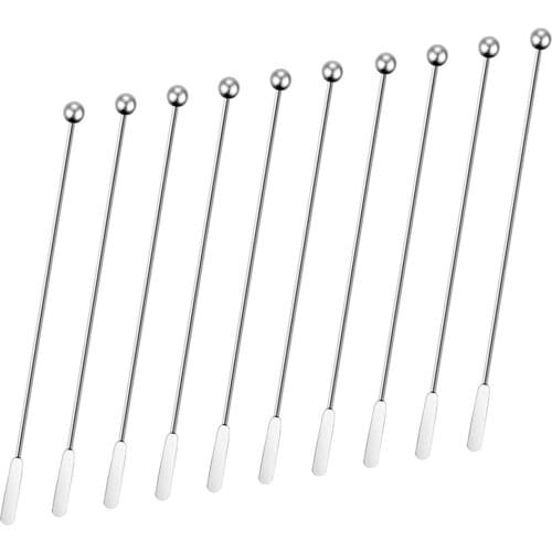 Goldbaking 7.5 Inch Stainless Steel Coffee Beverage Stirrers Coffee Stir Stick Cocktail Swizzle Stick Stirrer 10 Pack