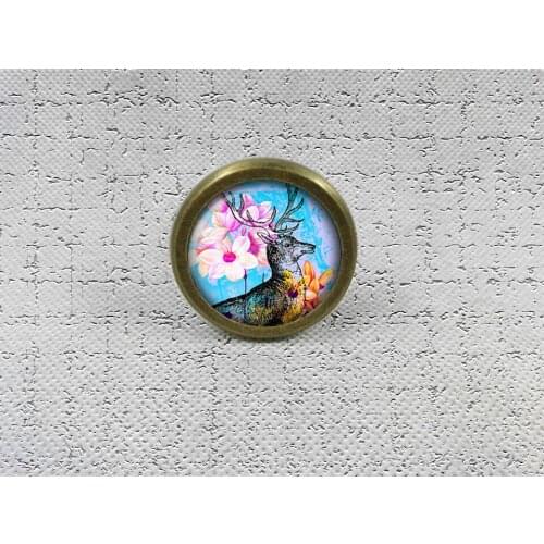 Deer Drawer Knobs Vintage Style DIY Knobs Copper Sliver Bronze Modern Funiture Door Cabinet Handles Hardware