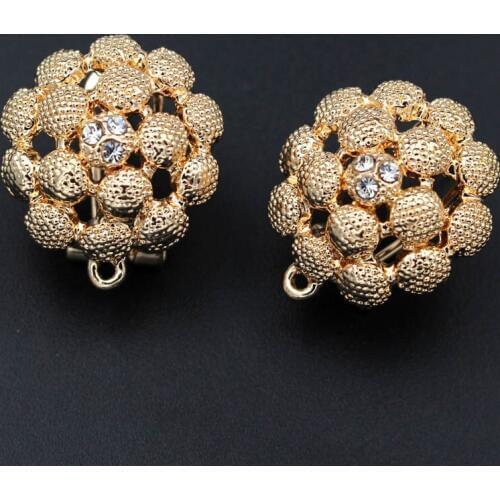 Stud Clip Earrings Post Filigree Flower Base w/ Loop Hanger Paved CZ DIY Findings Accessories Indonesian Wedding Jewelry Making