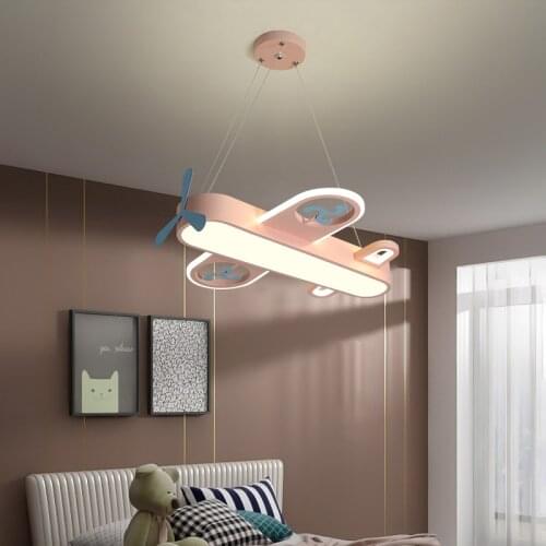 Modern Pink blue chandelier Led deco designer aircraft lamp Baby girl Boys Home Decor kids room chandelier lighting