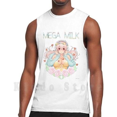 Super Sonico Mega Milk Shirt tank tops vest sleeveless Super Sonico Sonico Super Mega Milk Mega Milk Pink Hair