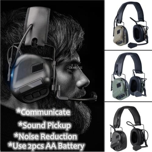 Tactical Headphones Active Sound Pickup Noise Canceling Shooting Airsoft Earmuff Military Tactical Noise Reduction Headset