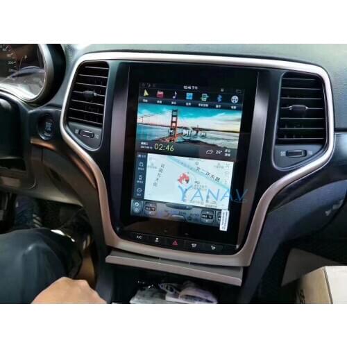 Tesla Car radio player FOR-Jeep Grand Cherokee 2014-2016 car stereo GPS navigation multimedia audio DVD player vertical Screen