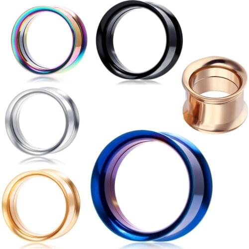 TIANCIFBYJS Innterally Thread Stainless Steel Double Flared Flesh Tunnels Ear Expander Ear Gauges Plugs Body Piercing Mix 5-20mm