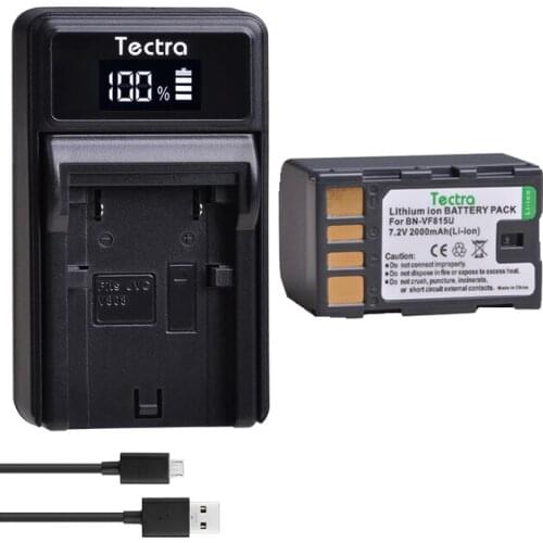 Tectra 1pc BN-VF815 BN-VF815U BNVF815 Battery+LED USB Charger for JVC GR-D720US GR-D728 GR-D750US GR-D771 GR-D720 Battery