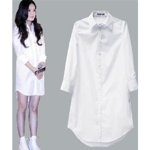 5XL Plus Size 2020 Spring New Women Long Sleeve Solid Loose Blouse Shirts Casual Office Long Shirt Blouses