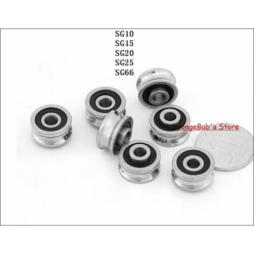 16pcs/Lot SG20 U Groove Bearing Steel Pulley Ball Bearings Track Guide Roller Bearing