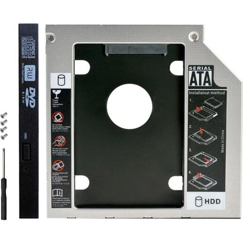 2nd HDD Caddy 12.7mm 9.5mm 9.0mm SATA 3.0 2.5'' HD Hard Disk Drive Enclosure SSD Case Box For Laptop CD-ROM DVD-ROM Optical Bay