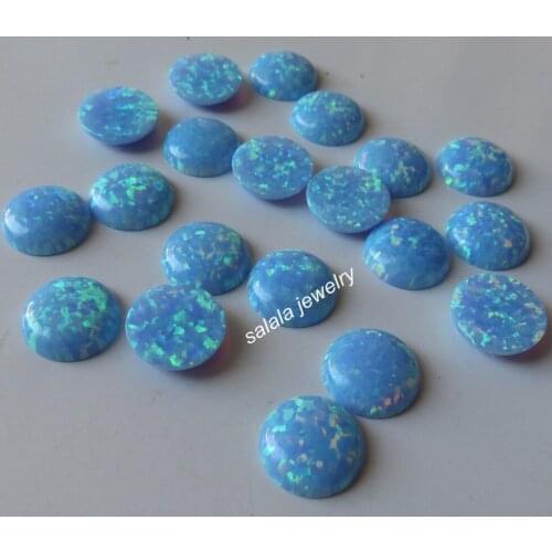 30pcs /lot 10MM Round Cabochon Opal op26 Synthetic Round Cabochon Fire Opal for Jewelry Round Flat Bottom Opal