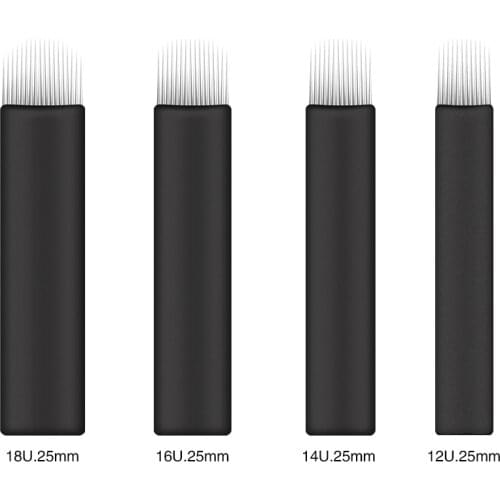 50PCS/Lot Disposable Microblading Needles 0.25mm U-shaped Microblades for Feather-like Eyebrow
