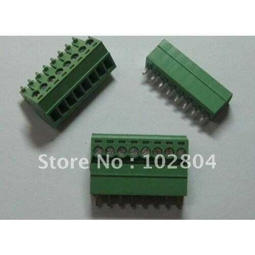60 pcs Screw Terminal Block Connector Pitch 3.81mm 8 pin/way Green Color Pluggable Type