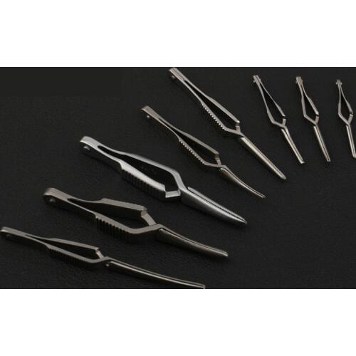 Arterial Vascular Clip Stainless Steel Microsurgical Device Temporary Blocking of Artery Clamps and Straight Bending Full Teeth