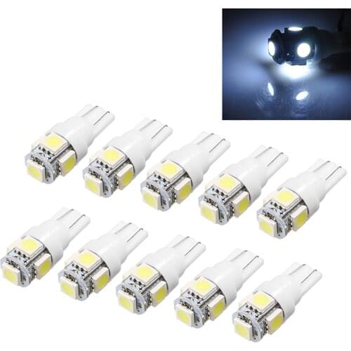 Car Light Source 10pcs/set 24V T10 194 147 W5W Backup Lamp 5SMD 5050 White LED Auto Width Reading License Plate Signal Light