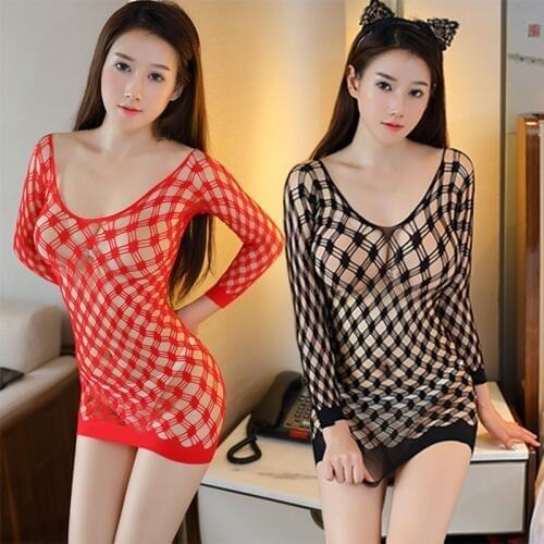 Fishnet Sexy Underwear Plus Size Sexy Lingerie Hot Transparent Baby Dolls Exotic Dress Erotic Lingerie For Women Sex Costumes
