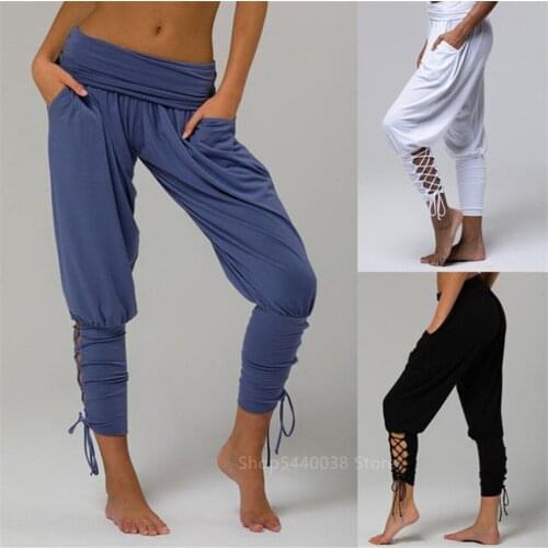 Bandage Solid 2021 Medeival Costume High Waist Pants Archer Vintage Trousers Halloween Costume for Women Fancy Carnival Party