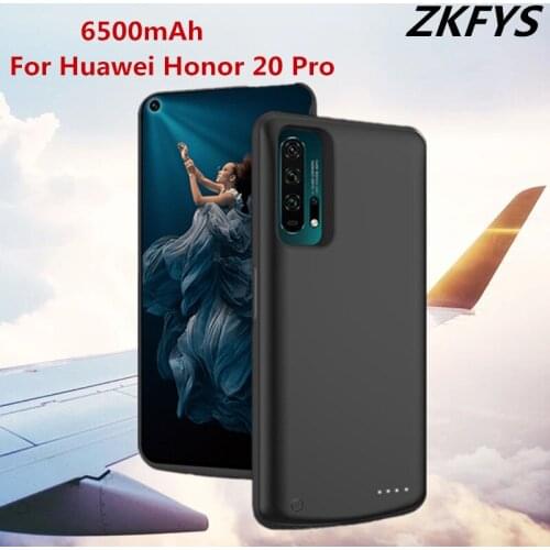 ZKFYS Battery Charger Cases For Huawei Honor 20 Pro Powerbank Case 6500mAh Shockproof External Battery Power Charging Cover Case